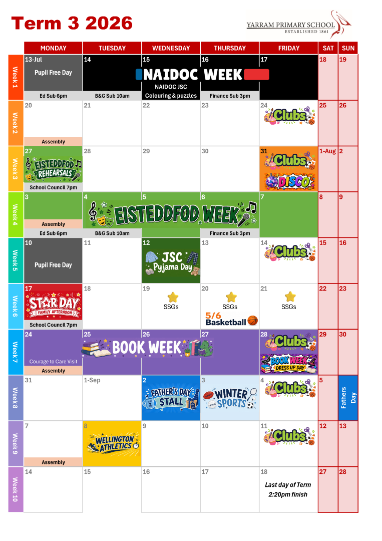 YPS Calendar Term 3 2026